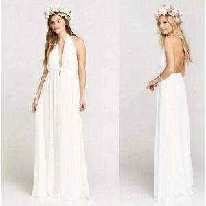 Show Me Your Mumu Luna Halter Dress in white Sz M